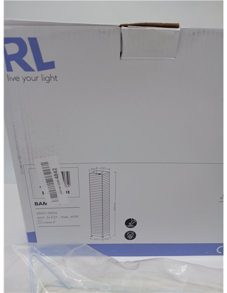 Trio Lighting R40122001 Lampara Pie de Papel con Interruptor de Pie, Atenuación, Color Blanco