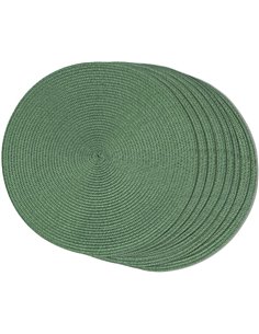 FunWheat Juego de 8 manteles Individuales Redondos Trenzados para Mesa de Comedor, Tejidos, Lavables, Antideslizantes, 38 cm (Ve