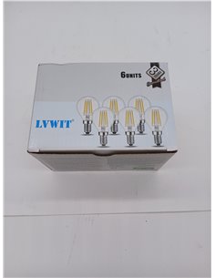 LVWIT Bombillas Golf de Filamento LED E14 (Casquillo Fino) - 4W equivalente a 40W, 470 lúmenes, Color blanco cálido 2700K. Bombi 2