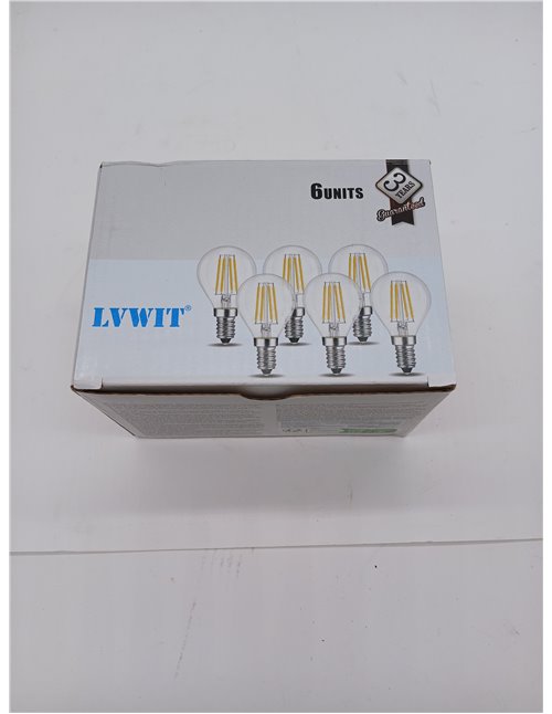 LVWIT Bombillas Golf de Filamento LED E14 (Casquillo Fino) - 4W equivalente a 40W, 470 lúmenes, Color blanco cálido 2700K. Bombi