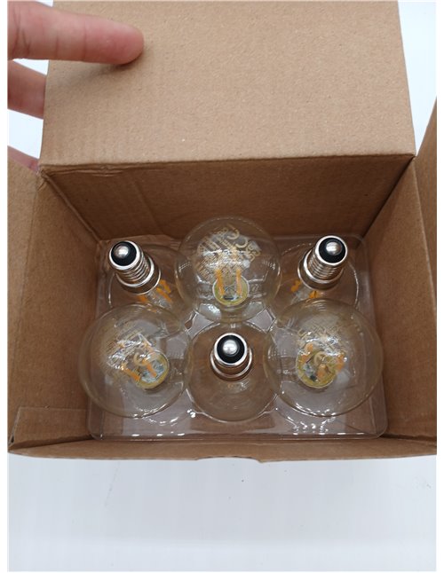 LVWIT Bombillas Golf de Filamento LED E14 (Casquillo Fino) - 4W equivalente a 40W, 470 lúmenes, Color blanco cálido 2700K. Bombi