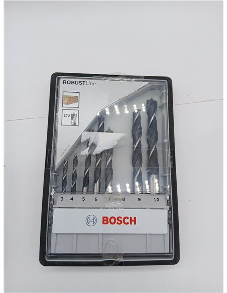 Bosch 2 607 010 533 - Set de 8 brocas helicoidales para madera Robust Line
