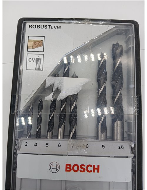 Bosch 2 607 010 533 - Set de 8 brocas helicoidales para madera Robust Line
