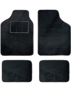 Juego de Alfombras para Coche Universales. 81% PVC 19% Moqueta, tamaño 65x45 cm / 33x45 cm. Protegen el Suelo Original del vehíc
