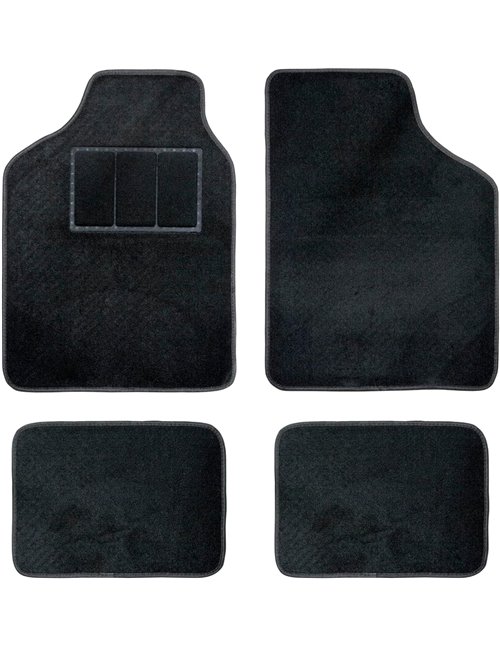 Juego de Alfombras para Coche Universales. 81% PVC 19% Moqueta, tamaño 65x45 cm / 33x45 cm. Protegen el Suelo Original del vehíc