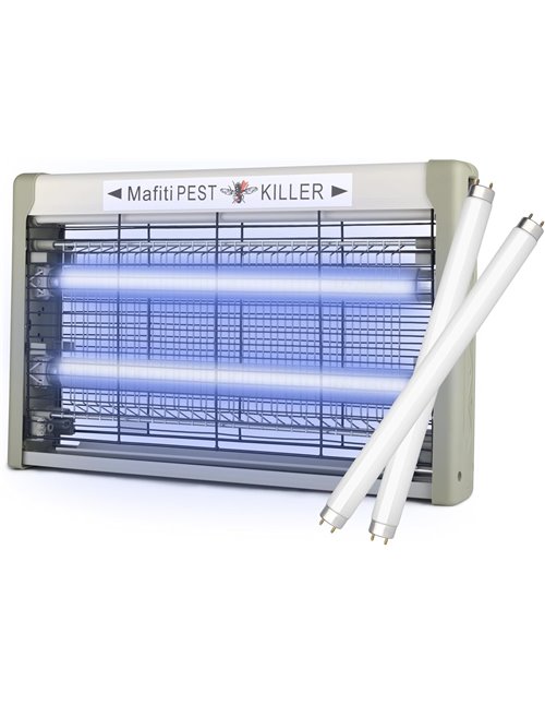 mafiti MS600Plus Eléctrico Mata Mosquitos, 20W Trampa de Insectos con Luz UV, Mata Moscas con 2 Bombillas de reemplazo, Polillas