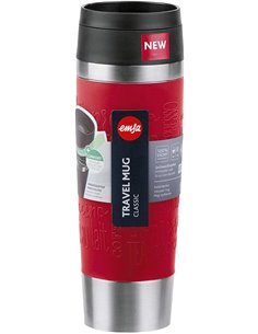 Emsa N20222 Travel Mug Classic - Vaso aislante (0,5 L, cierre de rosca cómodo, acero inoxidable, 6 horas de calor y 12 horas de 
