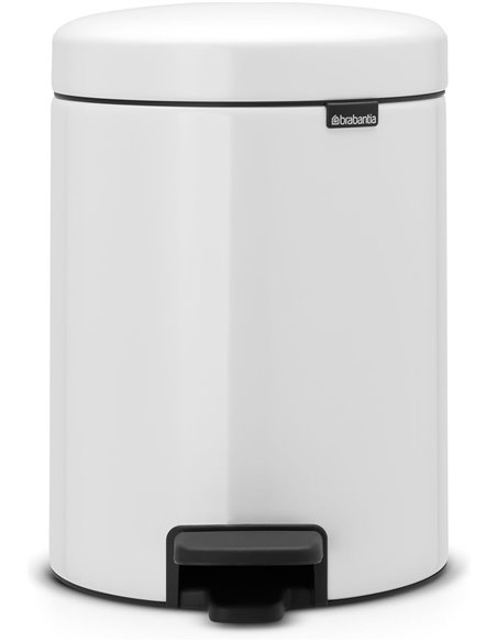 Brabantia Cubo de basura de pedal para baño, 5L, color blanco