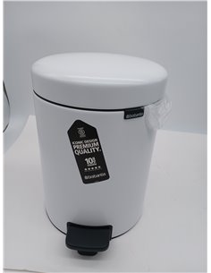 Brabantia Cubo de basura de pedal para baño, 5L, color blanco 2