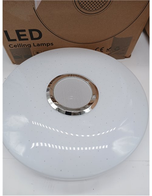 Lámpara de Techo LED Regulable 36W RGB Plafon LED Techocon Altavoz Bluetooth Ø30CM Plafón LED Lampara Techo con Mando a Distanci