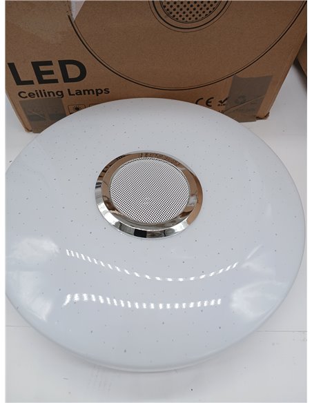 Lámpara de Techo LED Regulable 36W RGB Plafon LED Techocon Altavoz Bluetooth Ø30CM Plafón LED Lampara Techo con Mando a Distanci