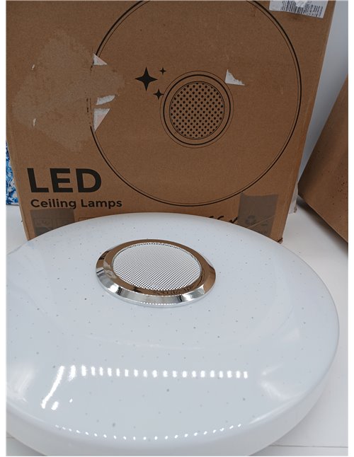 Lámpara de Techo LED Regulable 36W RGB Plafon LED Techocon Altavoz Bluetooth Ø30CM Plafón LED Lampara Techo con Mando a Distanci