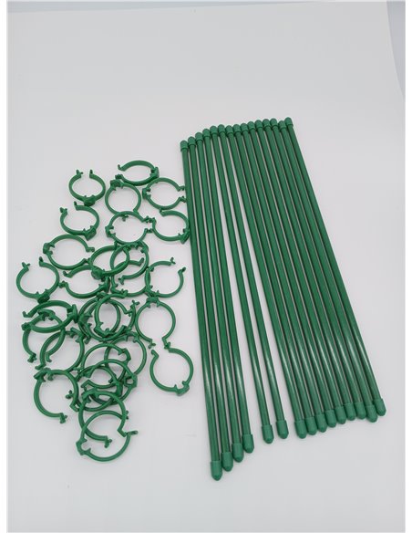 GEBETTER 10* Tutores para Plantas 30cm + 20* Bridas Ajustables Color Verde, Varillas Plantas Palos Estacas Fibra de Vidrio Sopor