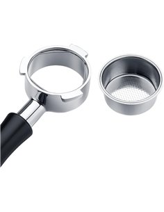Espresso,Soporte para tamiz sin fondo (51 mm, soporte de filtro sin fondo con acero inoxidable, mango de aluminio anodizado