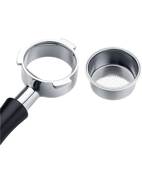 Espresso,Soporte para tamiz sin fondo (51 mm, soporte de filtro sin fondo con acero inoxidable, mango de aluminio anodizado