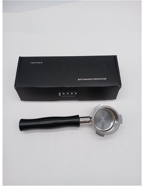 Espresso,Soporte para tamiz sin fondo (51 mm, soporte de filtro sin fondo con acero inoxidable, mango de aluminio anodizado