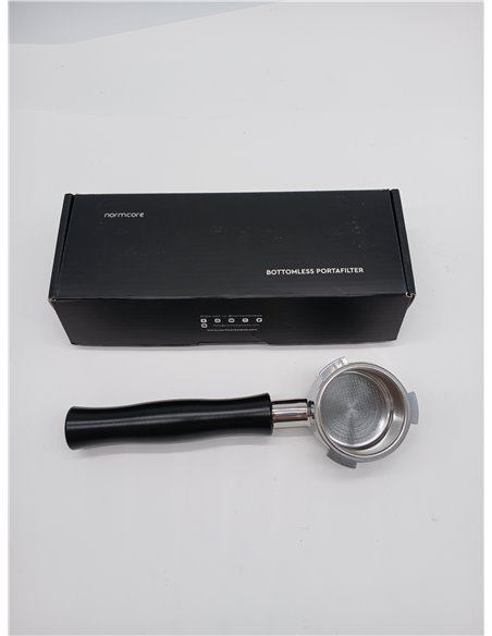 Espresso,Soporte para tamiz sin fondo (51 mm, soporte de filtro sin fondo con acero inoxidable, mango de aluminio anodizado