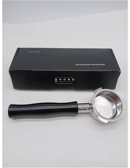 Espresso,Soporte para tamiz sin fondo (51 mm, soporte de filtro sin fondo con acero inoxidable, mango de aluminio anodizado