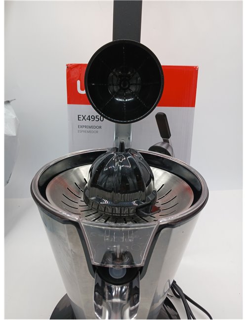 Ufesa EX4950 Exprimidor Eléctrico de Brazo, 600W, Vertido Continuo, Sistema Antigoteo, Doble Cono, Filtro de Acero Inoxidable, B
