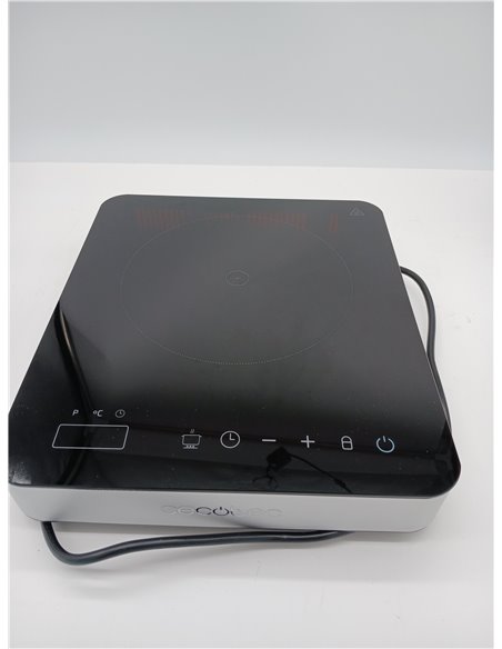 Cecotec Portable Induction Hob 1 Fire Full Magma Single. 2000W, Glazed Glass Design, 10 Power Levels, Touch Control, Adjustable 