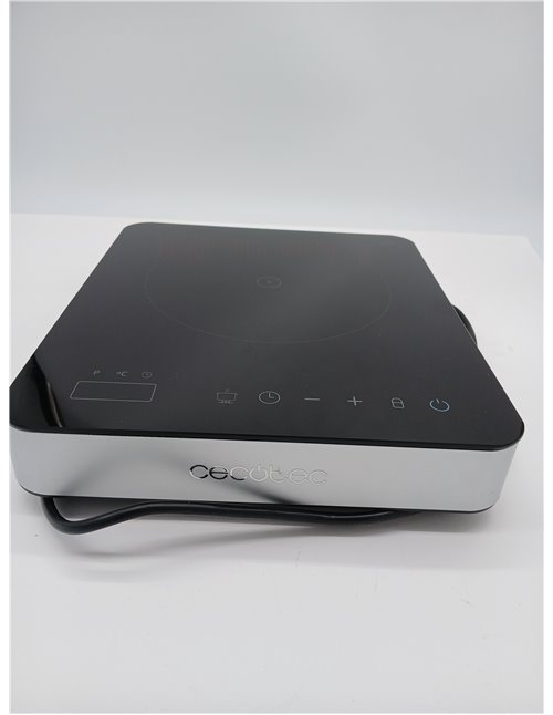 Cecotec Portable Induction Hob 1 Fire Full Magma Single. 2000W, Glazed Glass Design, 10 Power Levels, Touch Control, Adjustable 
