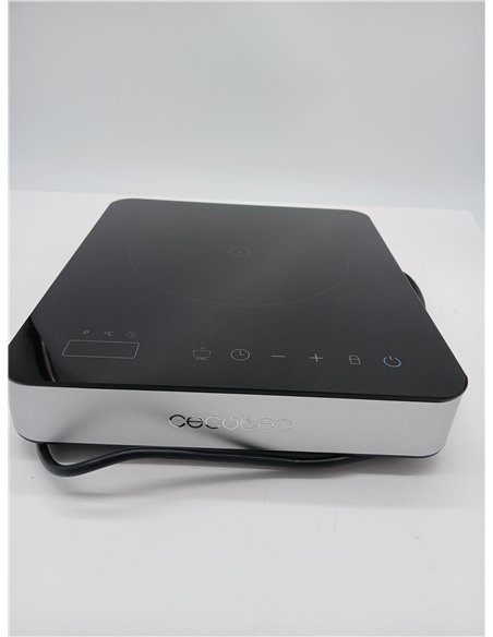Cecotec Portable Induction Hob 1 Fire Full Magma Single. 2000W, Glazed Glass Design, 10 Power Levels, Touch Control, Adjustable 