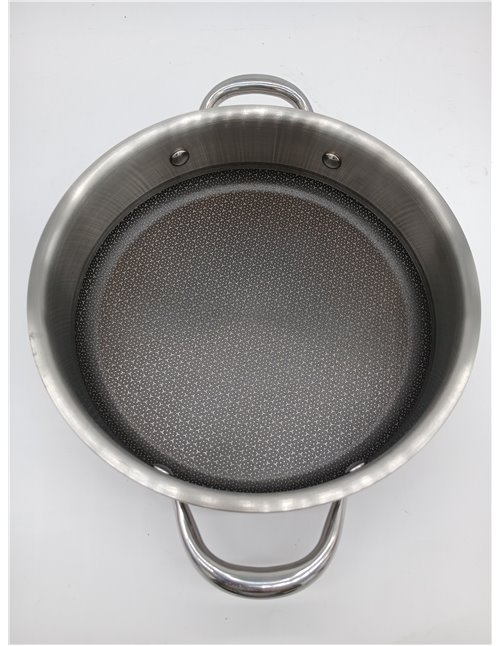 MasterPro Hi-Tech 3 | Cacerola de Cocina de 24 cm | Acero Inoxidable con Textura de Panal de Abeja | Revestimiento de 3 Capas | 