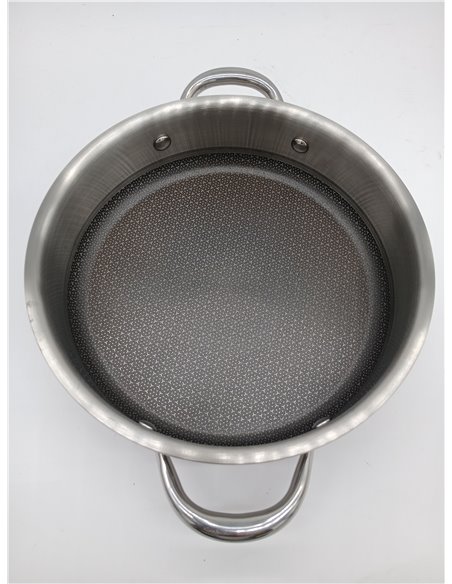 MasterPro Hi-Tech 3 | Cacerola de Cocina de 24 cm | Acero Inoxidable con Textura de Panal de Abeja | Revestimiento de 3 Capas | 