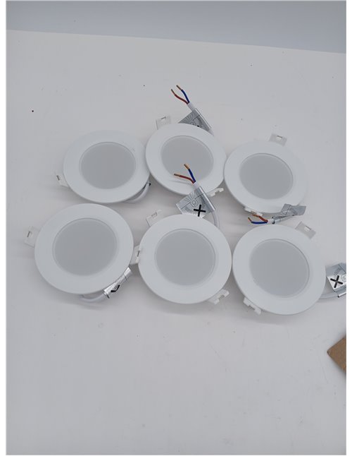 B.K.Licht - Juego de 6 focos empotrables LED 230V luz plana, blanco neutro, 3W 330lm c/u, LED Spot, focos de techo, 68mm, 90x28m