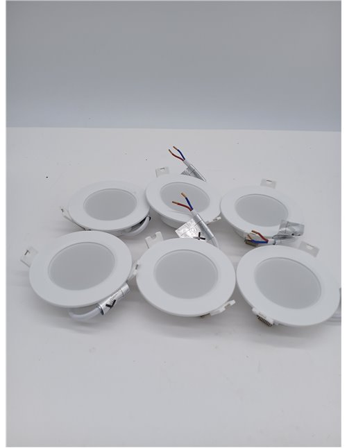 B.K.Licht - Juego de 6 focos empotrables LED 230V luz plana, blanco neutro, 3W 330lm c/u, LED Spot, focos de techo, 68mm, 90x28m