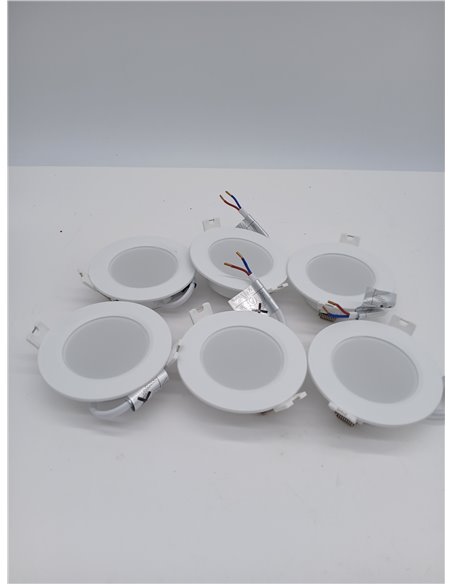 B.K.Licht - Juego de 6 focos empotrables LED 230V luz plana, blanco neutro, 3W 330lm c/u, LED Spot, focos de techo, 68mm, 90x28m