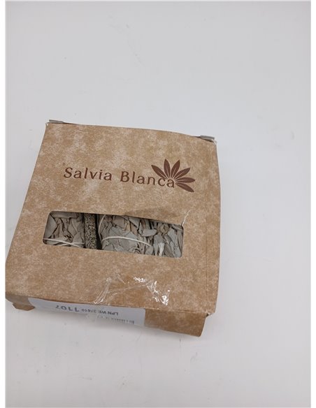 Salvia Blanca - Atados de Salvia Apiana 100% Natural de 10cm | Limpieza Energética y Protección | Ideal para Ceremonias Espiritu