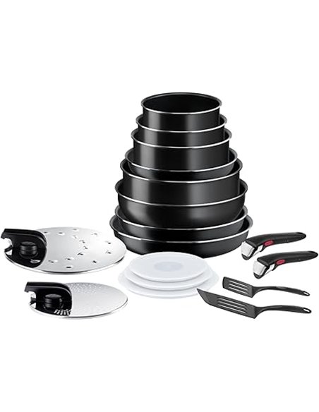 Tefal Ingenio Easy On Set of 3 Frying Pans 22/26/28 cm + 3 Saucepans 16/18/20 cm + Stew Pot 24 cm + Wok 26 cm + 9 Accessories, N