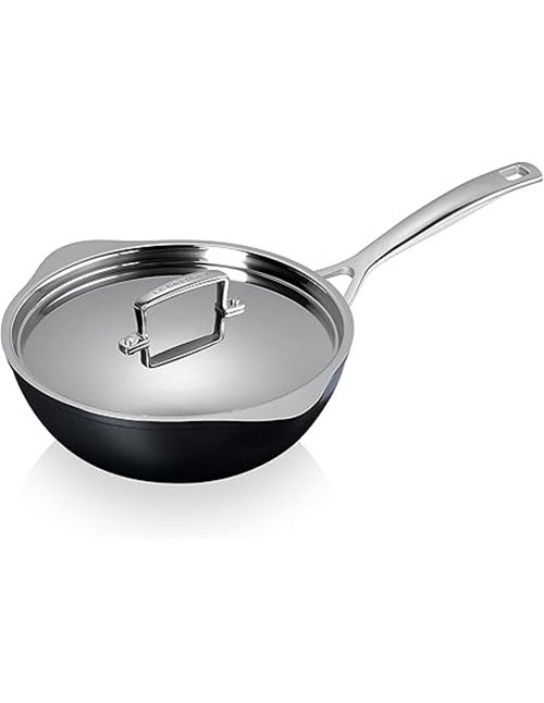 LE CREUSET Toughned 51101240013100 - Sartén antiadherente (24 x 8,5 cm), color plateado