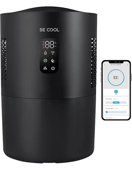 Be Cool Purificador de aire 2 en 1 y humidificador con función de esterilización UV, filtro evaporativo, 3 niveles de humedad, i