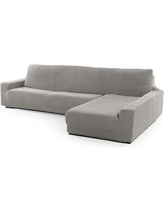 FAVERTI® Funda Super Elástica Chaise Longue Brazo Largo Derecho (Visto de Frente) | Modelo NOVELE | Gris Claro | Protector de Ca