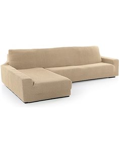 FAVERTI® Funda Super Elástica Chaise Longue Brazo Largo Izquierdo (Visto de Frente) | Modelo NOVELE | Beige | Protector de Calid