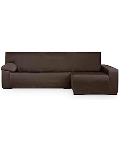 Eysa Luz Funda de sofá para Chaise Longue Mini con el Brazo Largo Lado Derecho Vista Frontal Color marrón