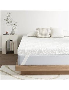 Topper 180 x 200 cm H3, Thickness 7.5 cm, High Density Foam for Pressure Relief, Firm, Mattress Topper 180 x 200 cm, with Remova