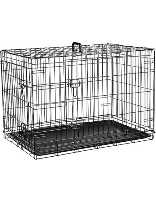 Ribelli Caja de Transporte para Perros Caja de Transporte para Perros Jaula de Alambre - Adecuada para Cachorros - Plegable - Ca
