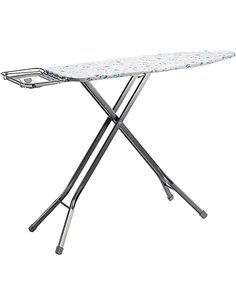 Amazon Basics tabla de planchar con compartimento de almacenamiento y soporte para plancha en forma de H, grande, 122 x 38 cm, g