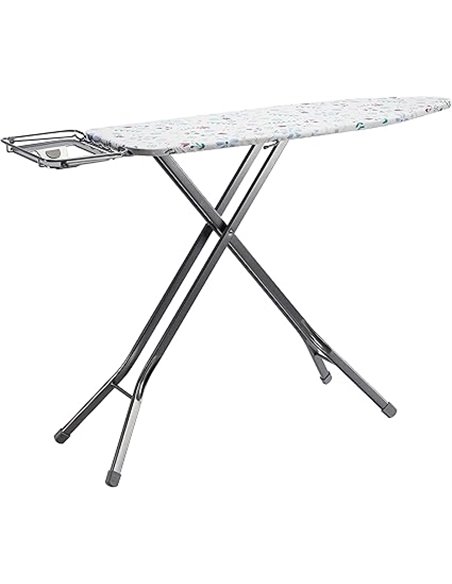 Amazon Basics tabla de planchar con compartimento de almacenamiento y soporte para plancha en forma de H, grande, 122 x 38 cm, g