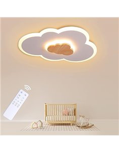 FANLG Lampara infantil Techo, Lámpara LED de Nubes 40cm 20W 3000K-6000K Regulable con Control Remoto, Luces para habitacion, Dor