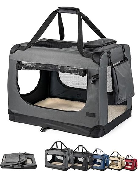lionto Transportín para Perros Bolsa transportín para Perros Transportín Plegable Autobox Bolsa para Animales pequeños, (M) 60x4