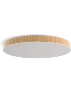 M Ledme - Plafón Led Neox 50W Madera, ø50 cm, Temperatura de Color CCT, ideal para Cocina, Balcón y Dormitorio.