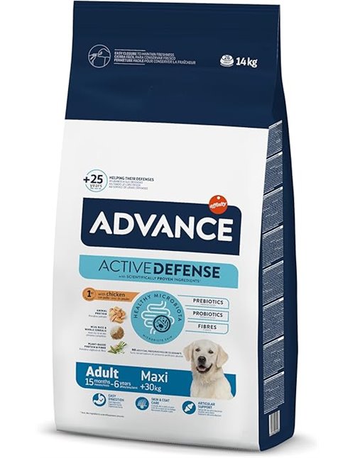 Advance Maxi Chicken, Pienso para Perros Adultos de Razas Grandes con Pollo, 14kg