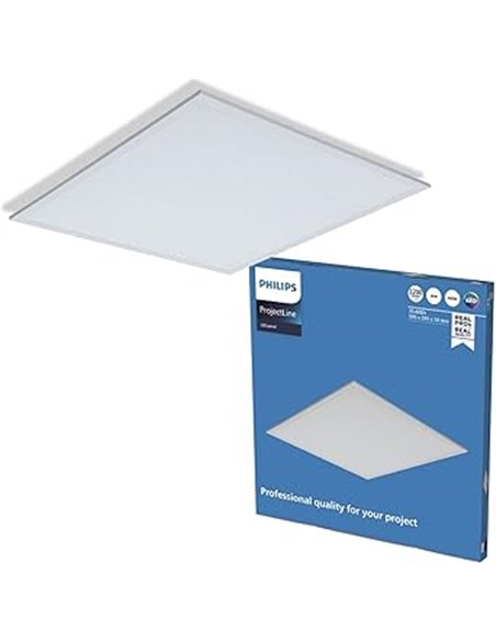 Philips - Panel LED empotrable ProjectLine 36W, Luz blanca natural 4000k, 3200 lm, 59.5 cm X 59.5 cm