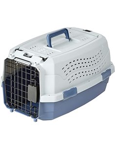 Amazon Basics Gato Trasportín de 2 puertas con carga superior, 48 cm, Azul