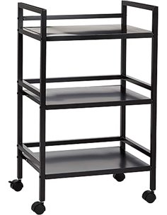 Amazon Basics Carro metálico con 3 niveles, Negro