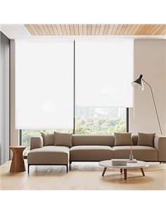 Blindecor Ara | Estor enrollable translúcido liso - Blanco Roto, 140 x 175 cm (ancho por alto) | Tamaño de la Tela 137 x 170 cm 
